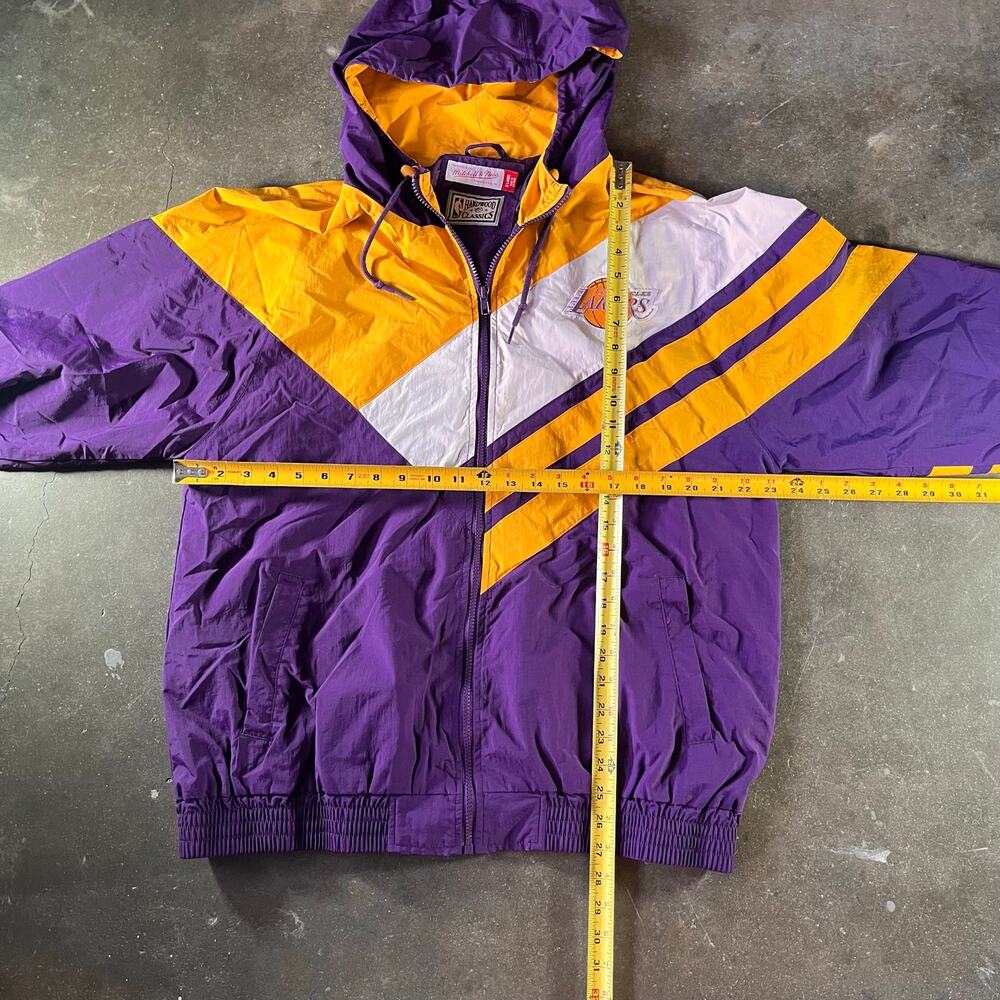 Vintage Y2K lakers Mitchell & ness nba windbreaker jacket mens xl - Picture 8 of 9